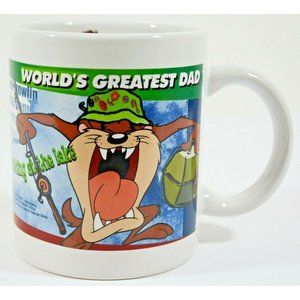 Looney Tunes Tazmanian Devil World's Greatest Dad Coffee Mug Cup Golf 3.75"